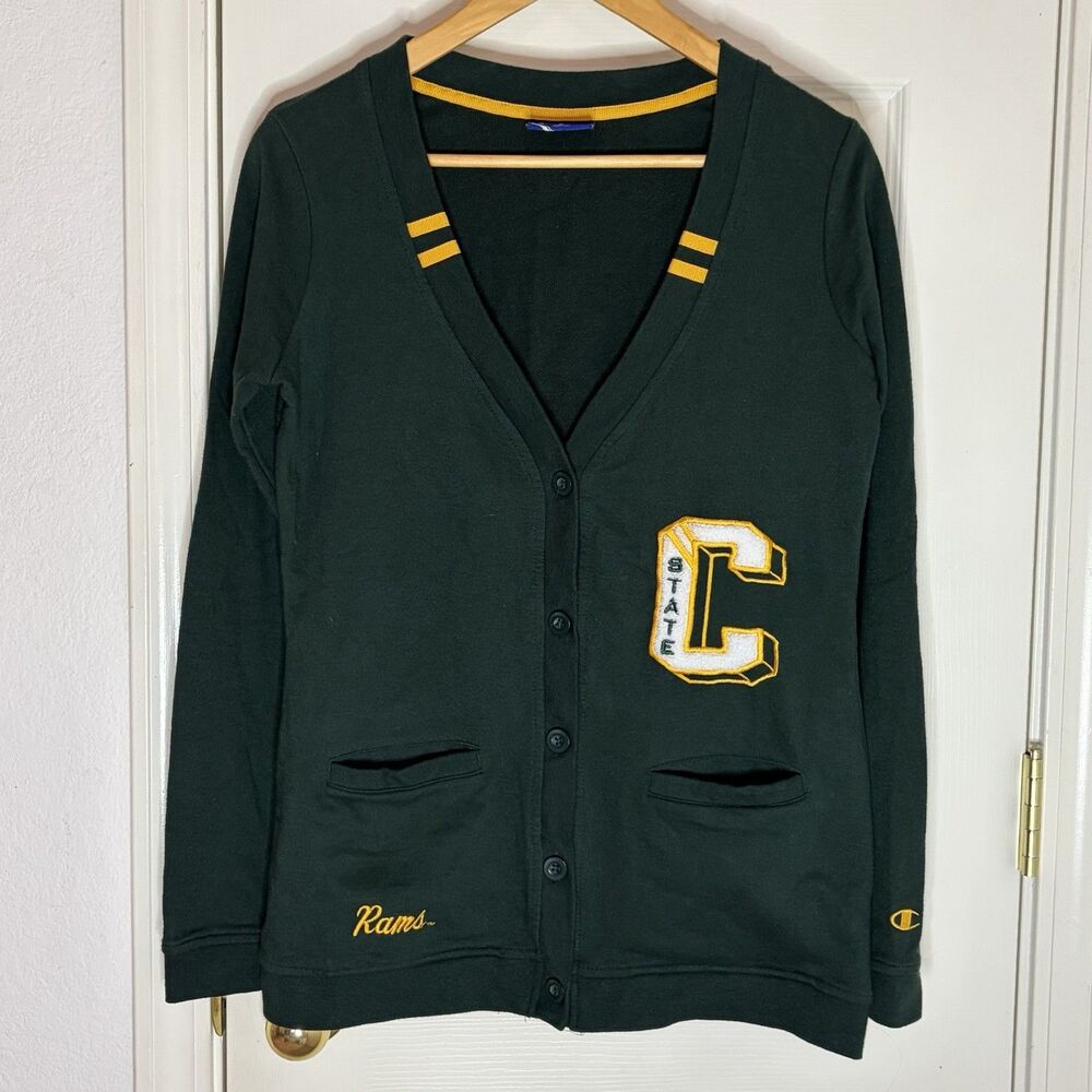 Champion Colorado State Rams Heritage Cardigan Women's S Green Varsity Letterman